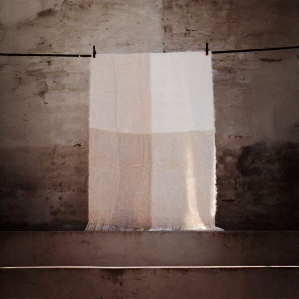 Heirloom Mohair Blanket Sand And Ivory