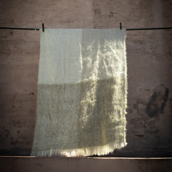 Heirloom Mohair Blanket Olive and Agate